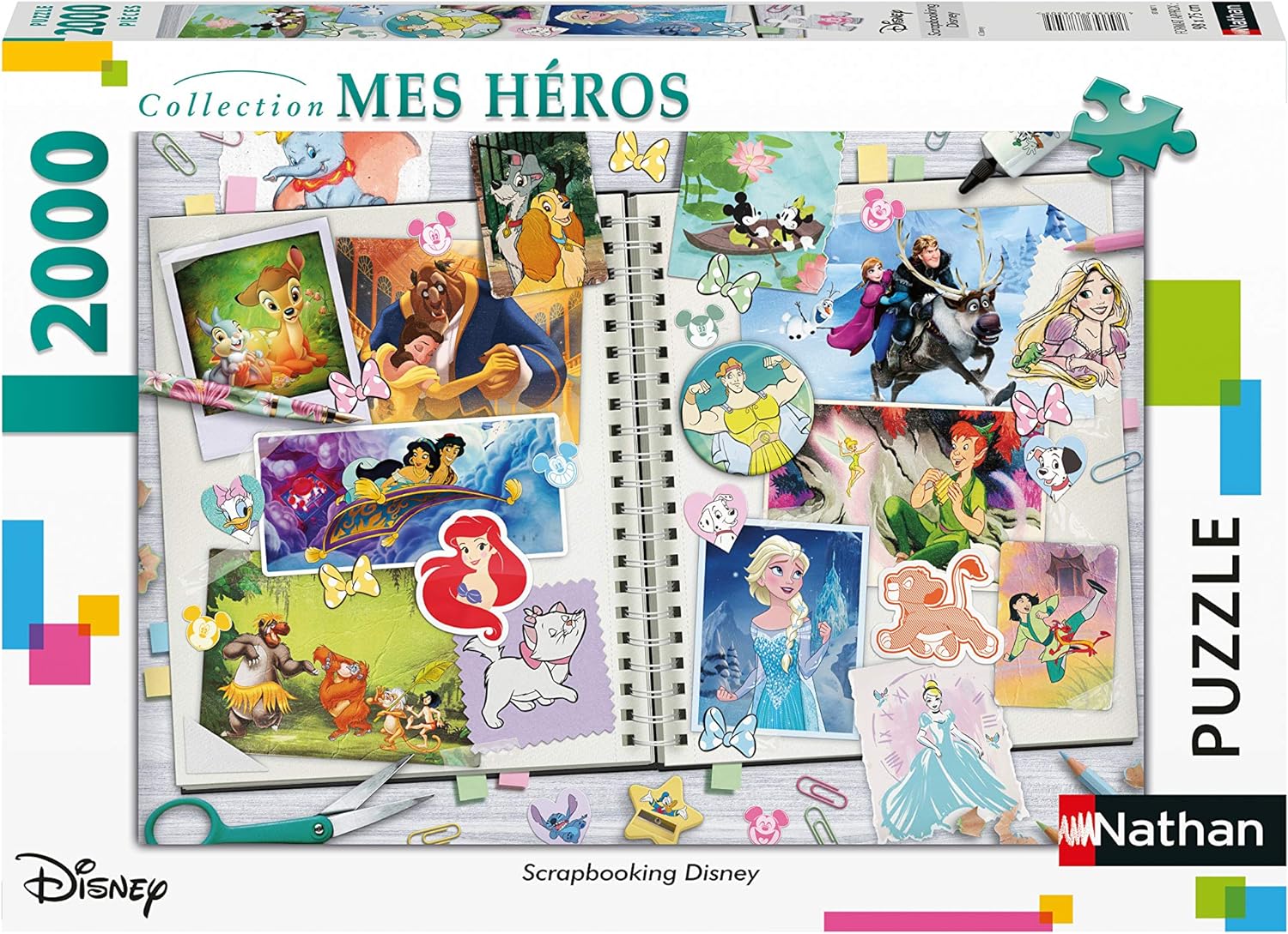 Nathan Collection Mes Heros Scrapbooking Disney 2000 Piece Puzzle image 0